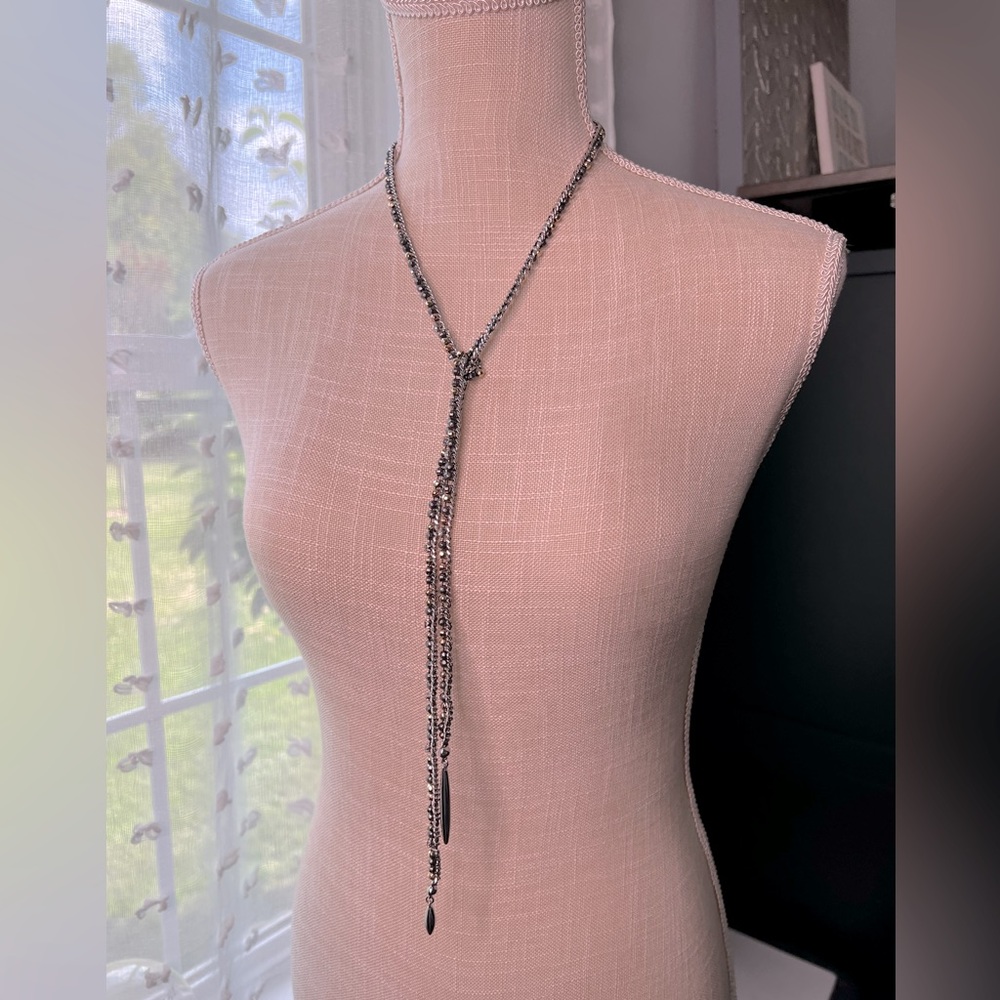 STELLA&DOT Zoe lariat, silver, mixed metal. - Picture 5 of 9